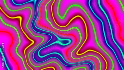 neon pattern line curves wave border geometric vj abstract