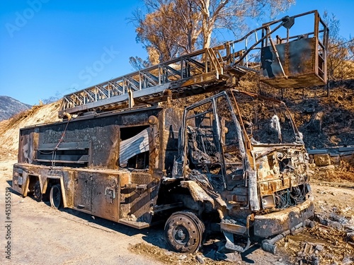 Burned Fire engine