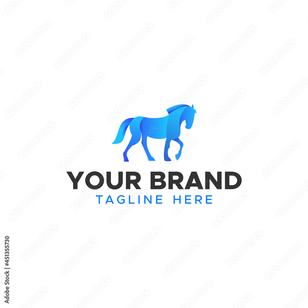 Horse Animal Gradient Brand For Company