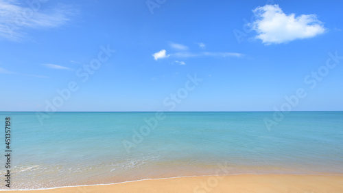 tropical beach and blue sky in nature