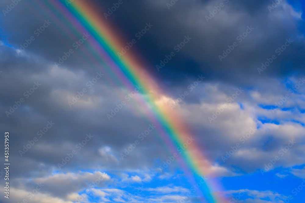 beautiful rainbow after the rain