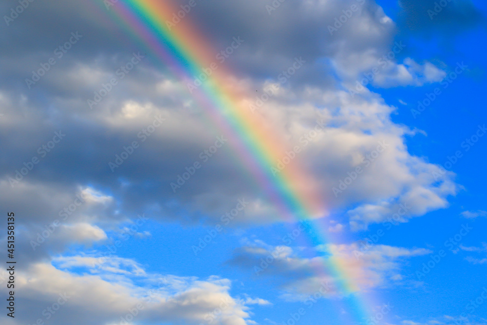 beautiful rainbow after the rain