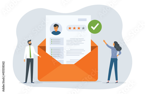 Business email marketing design. team research people Profile for job hiring and business online newsletter. with people working concept