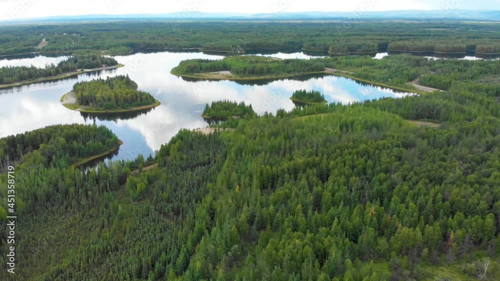 4K Drone Video of Moose Creek Reservoir at Chena Lake Recreation Areas