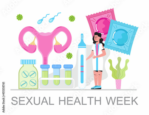 Sexual health week concept vector. Medical event is observed in September.