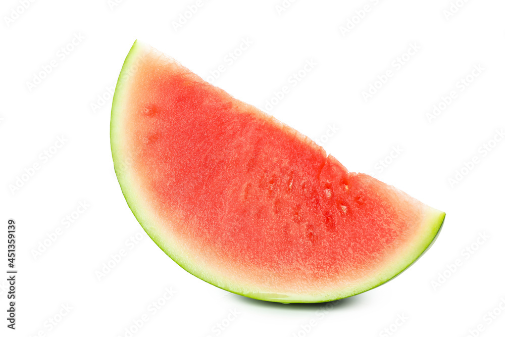 Juicy watermelon slice isolated on white background Juicy watermelon slice isolated on white background