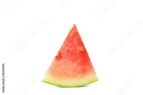 Juicy watermelon slice isolated on white background