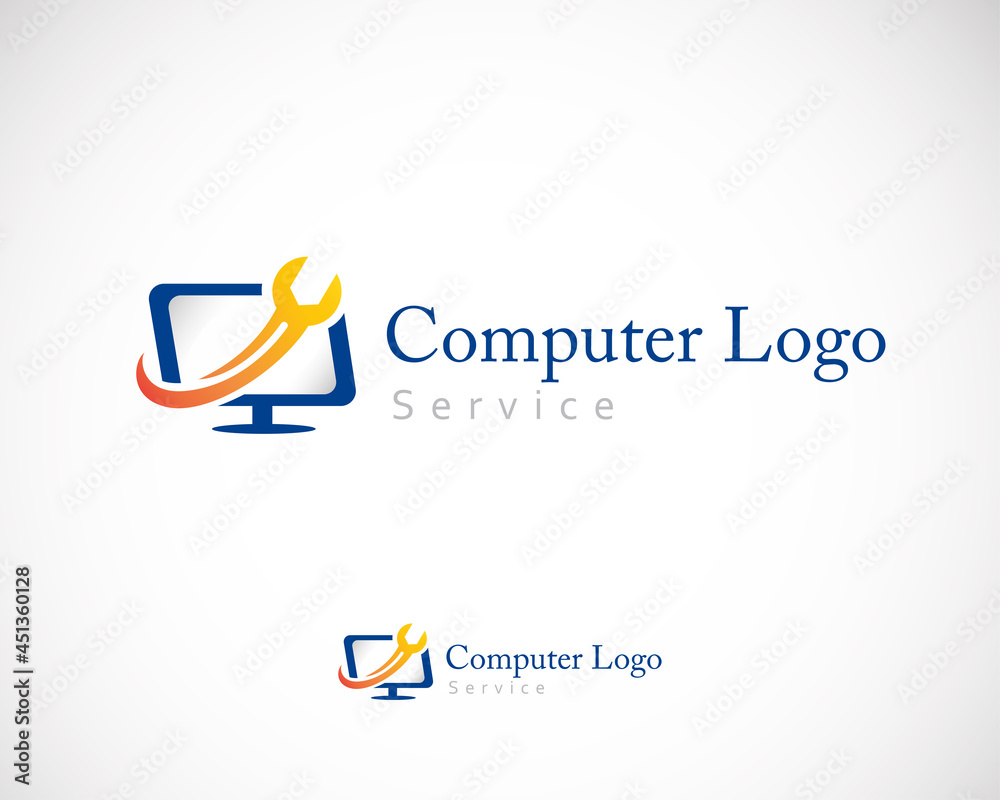 computer logo creative design template service option design concept computer logo creative design template service option design concept