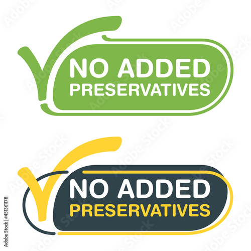 No Added Preservatives badge with check mark