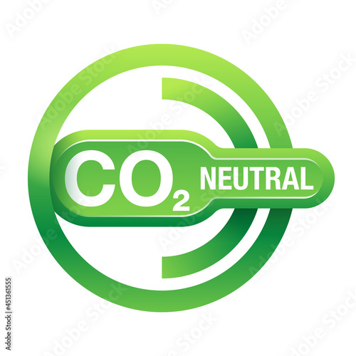CO2 neutral circular emblem - net zero carbon