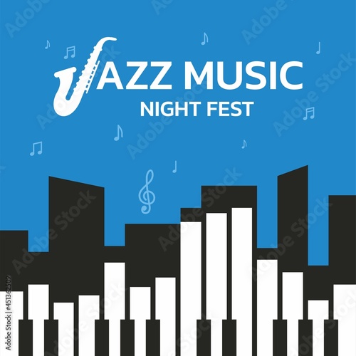 Background template design for jazz music night fest 
