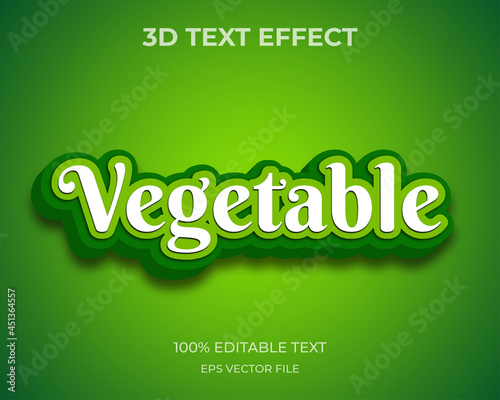 Editable 3d text effect vegetable style