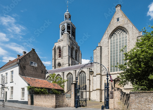 The Peperbus is the church tower of the Sint-Gertrudiskerk in Bergen op Zoom, Noord-Brabant province, The Netherlands photo