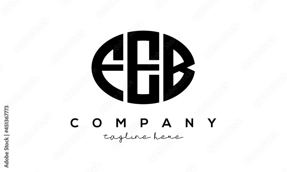 FEB three Letters creative circle logo design