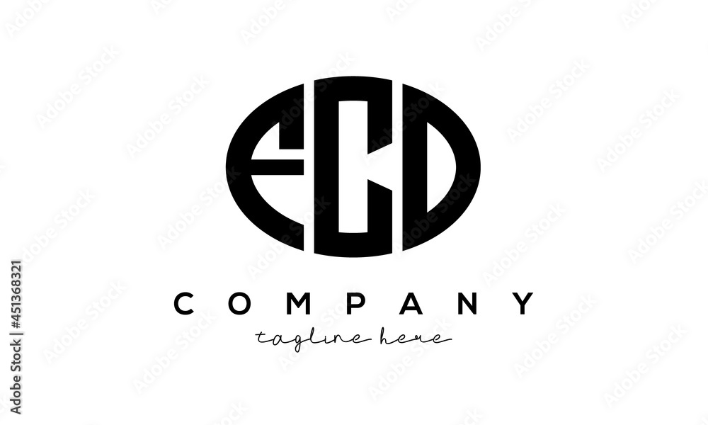 FCD three Letters creative circle logo design
