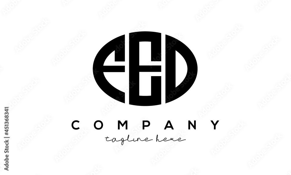 FED three Letters creative circle logo design
