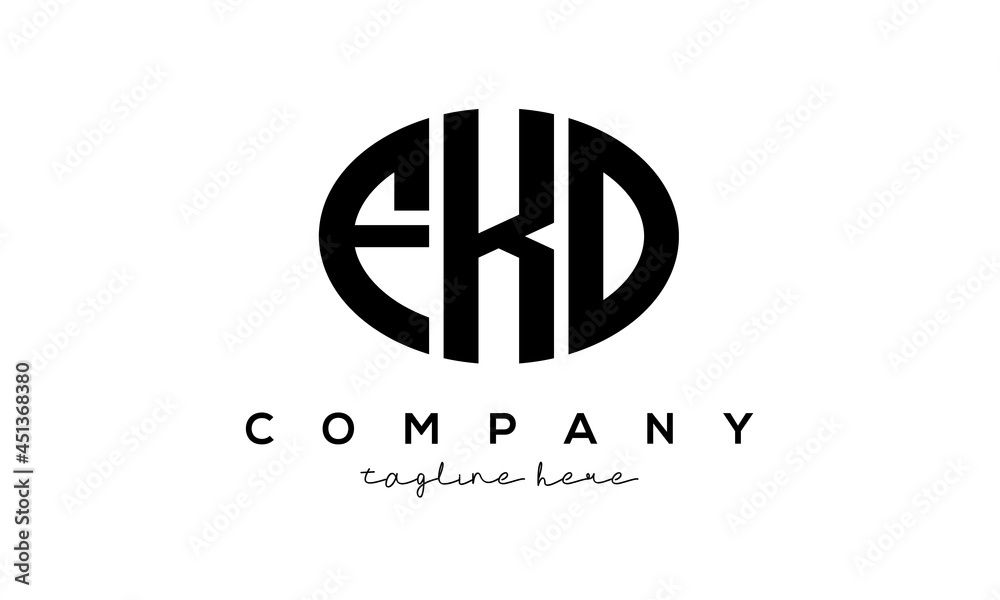 FKD three Letters creative circle logo design