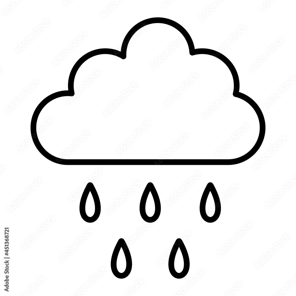 Rain Vector Outline Icon Isolated On White Background Rain Vector Outline Icon Isolated On White Background