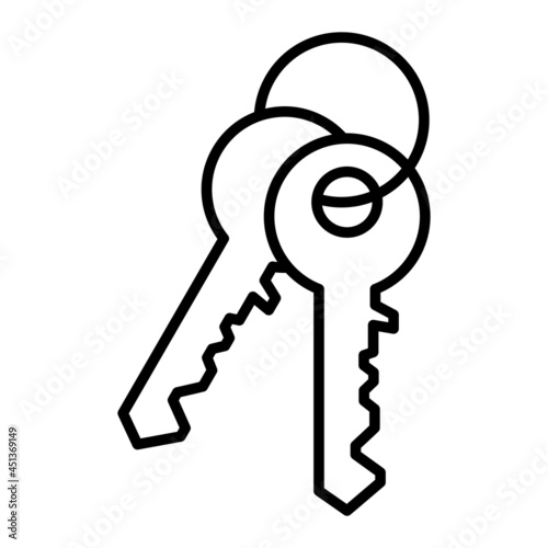 Key Vector Outline Icon Isolated On White Background