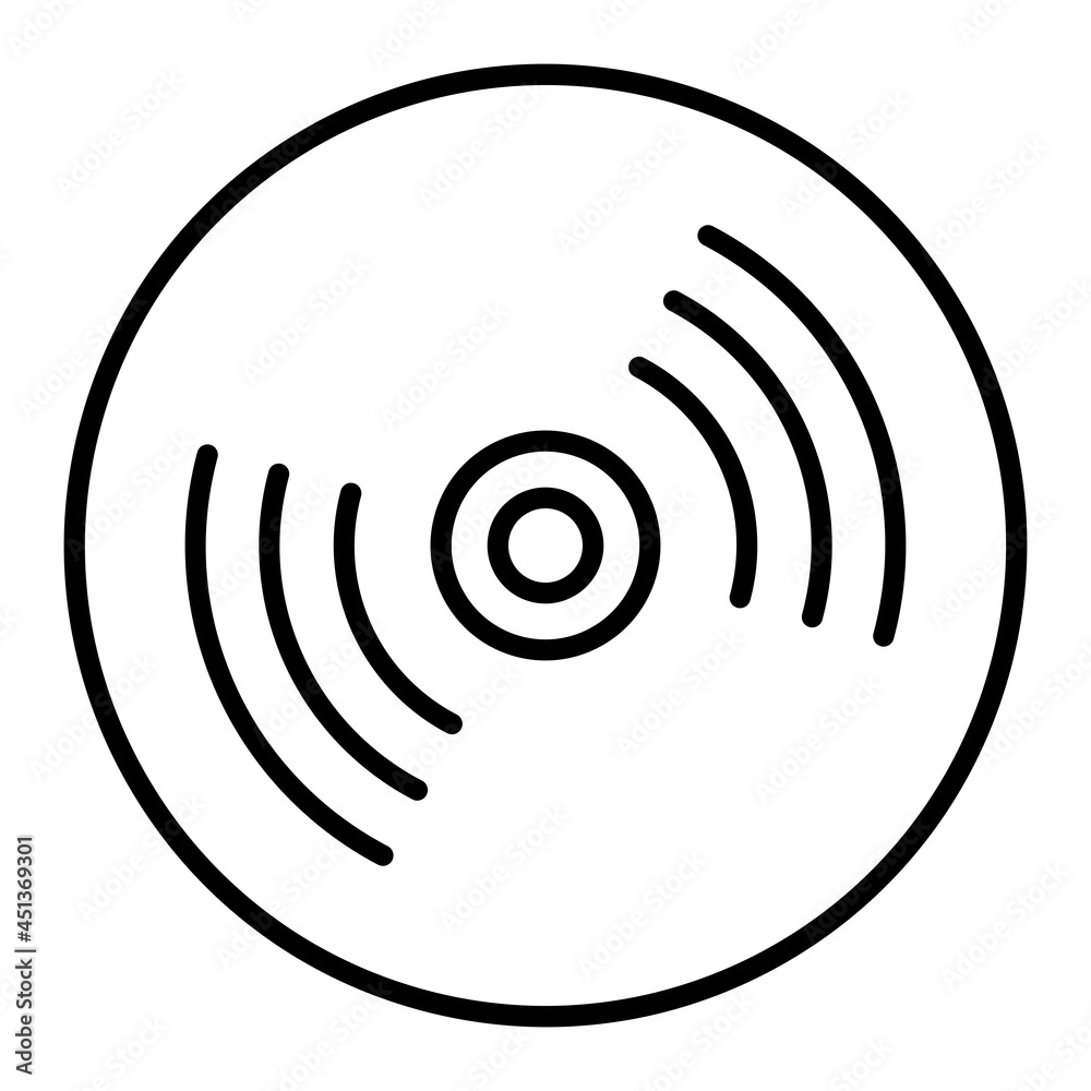CD Vector Outline Icon Isolated On White Background CD Vector Outline Icon Isolated On White Background