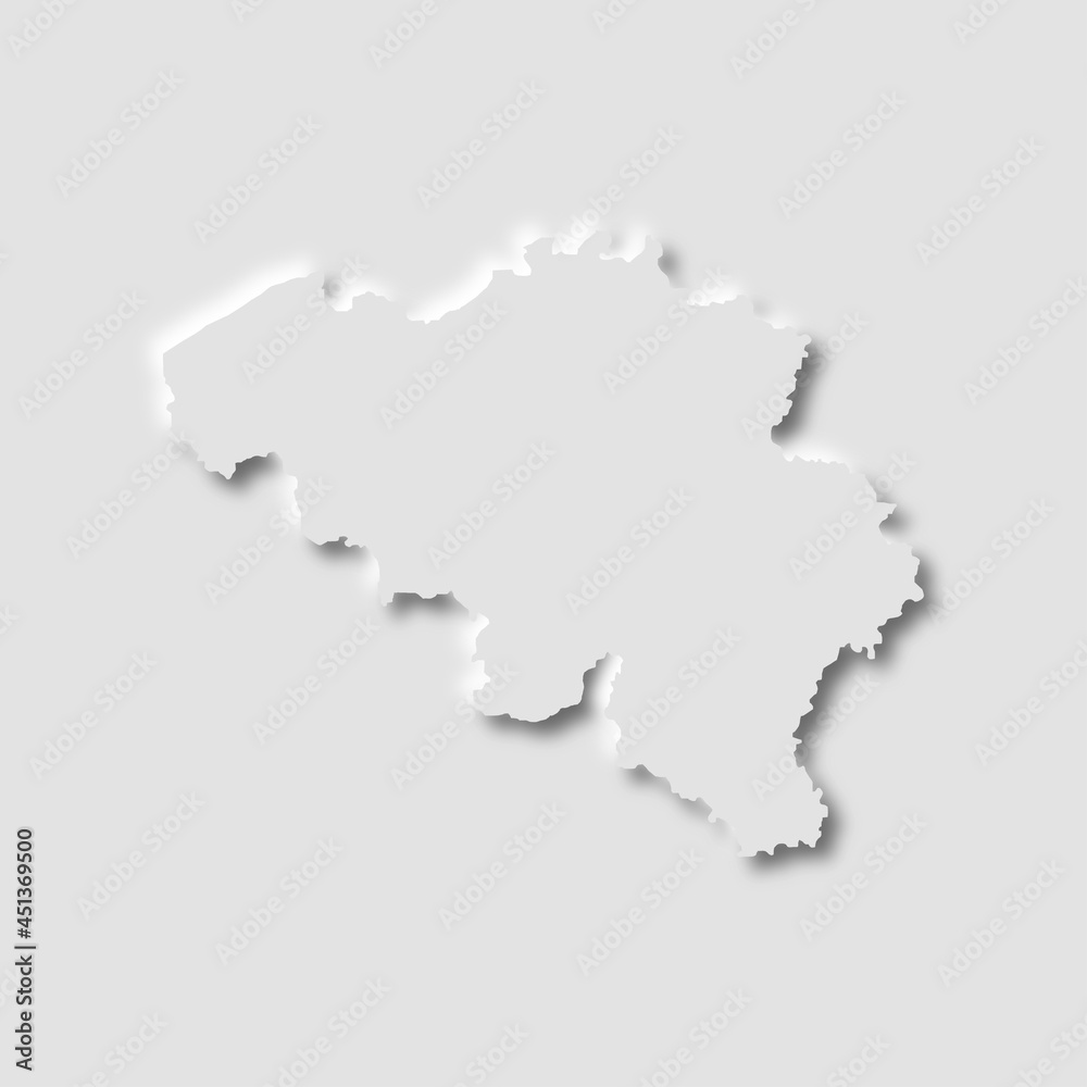 Belgium map in neumorphism style, vector illustration