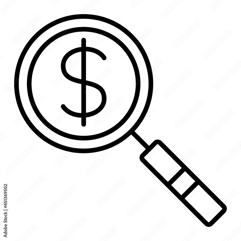 Magnifier Vector Outline Icon Isolated On White Background Magnifier Vector Outline Icon Isolated On White Background