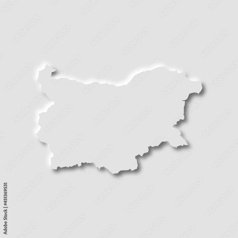 Bulgaria map in neumorphism style, vector illustration