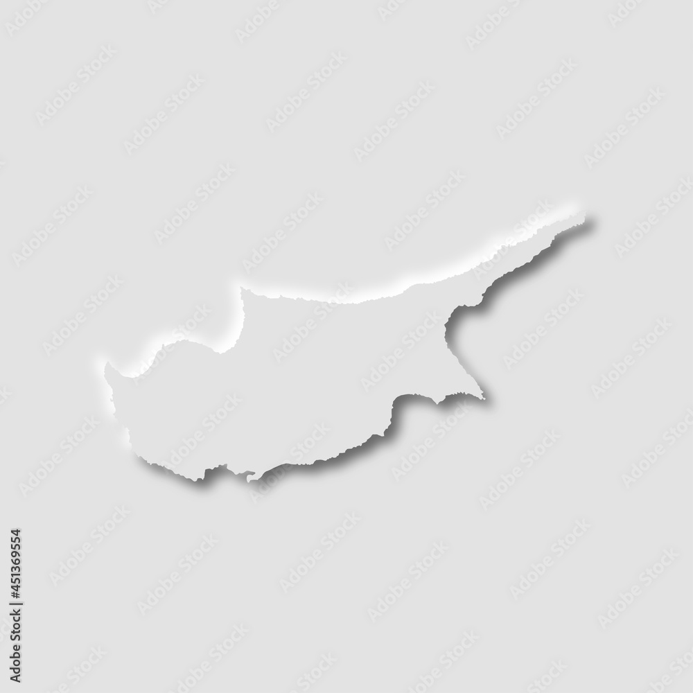 Cyprus map in neumorphism style, vector illustration