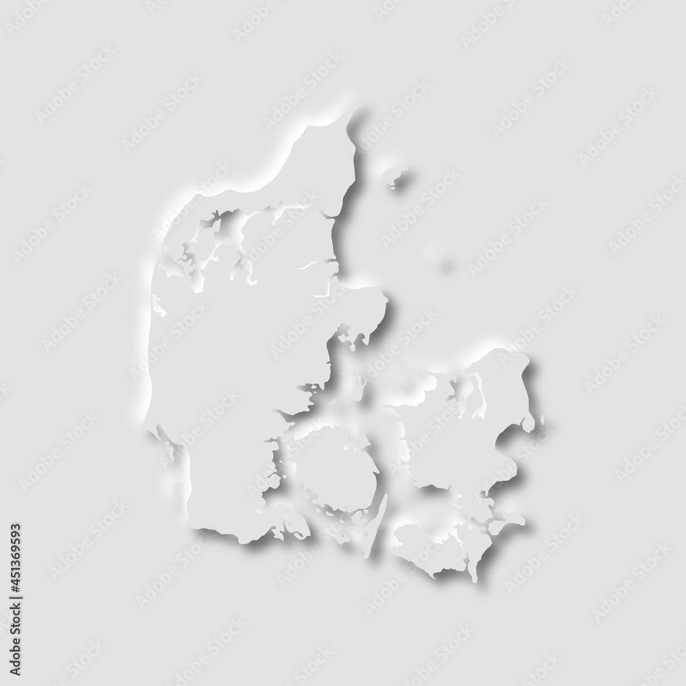 Denmark map in neumorphism style, vector illustration Denmark map in neumorphism style, vector illustration