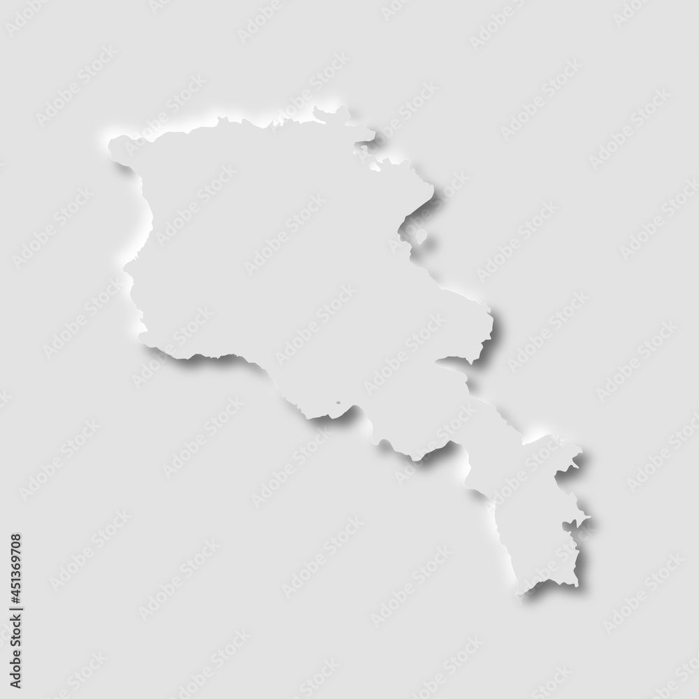 Armenia map in neumorphism style, vector illustration