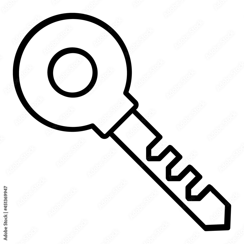 Key Vector Outline Icon Isolated On White Background Key Vector Outline Icon Isolated On White Background