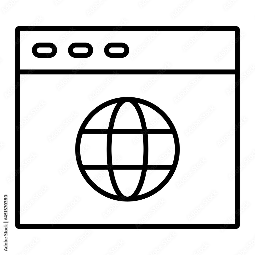 Browser Vector Outline Icon Isolated On White Background