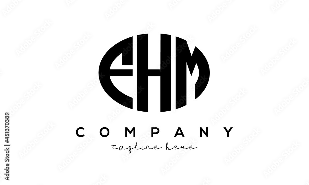 FHM three Letters creative circle logo design