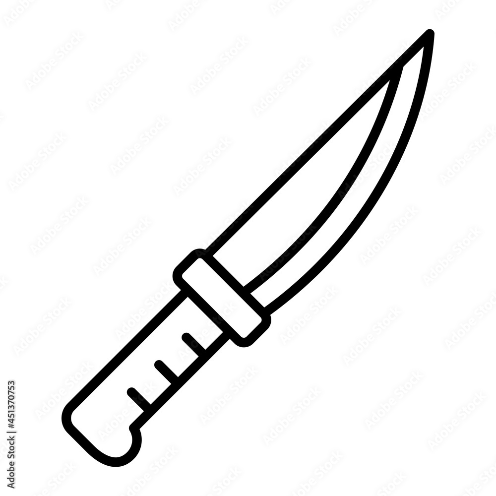 Knife Vector Outline Icon Isolated On White Background Knife Vector Outline Icon Isolated On White Background