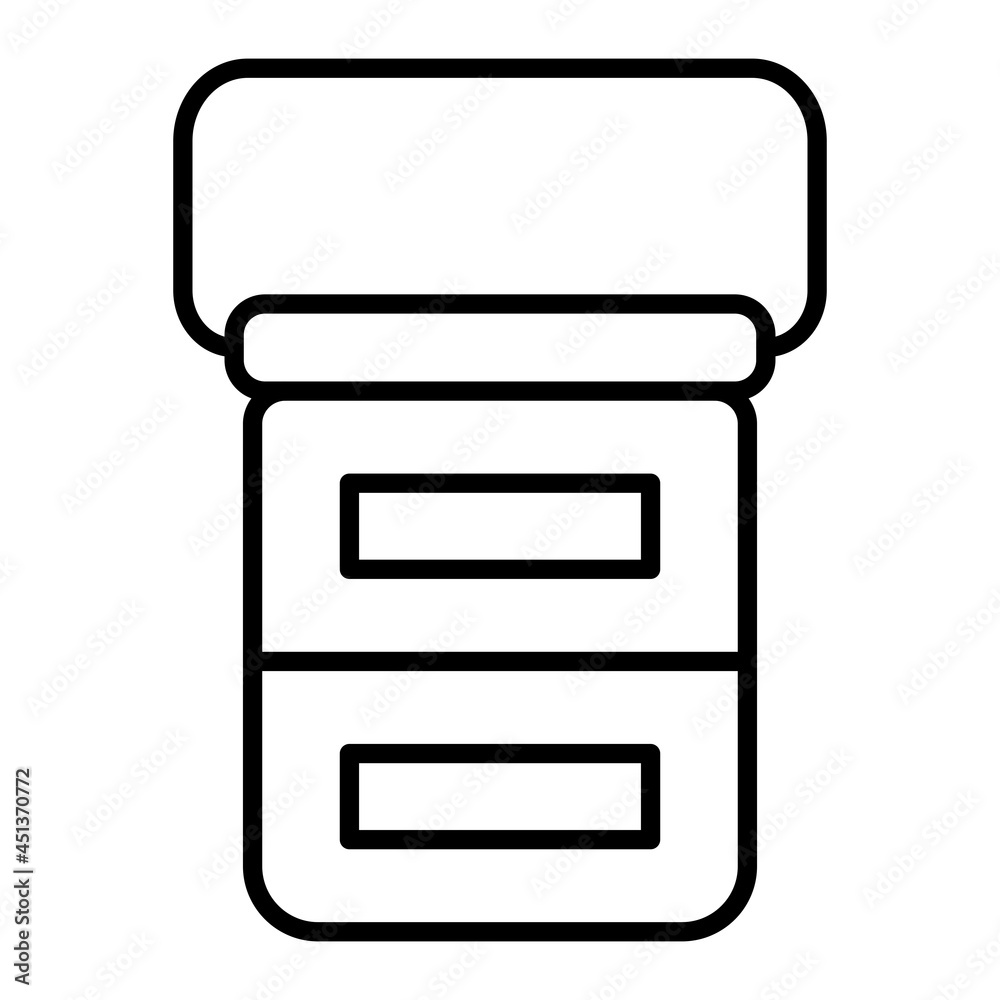 Food container Vector Outline Icon Isolated On White Background Food container Vector Outline Icon Isolated On White Background