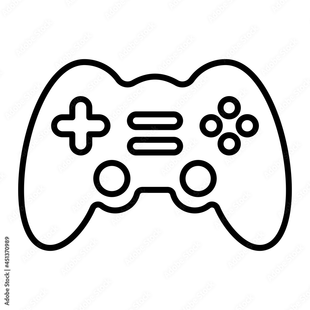 Game Console Vector Outline Icon Isolated On White Background Game Console Vector Outline Icon Isolated On White Background