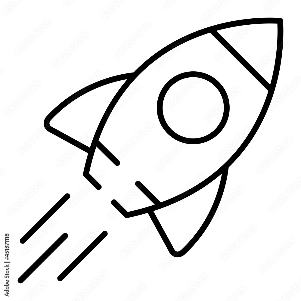 Rocket Vector Outline Icon Isolated On White Background Rocket Vector Outline Icon Isolated On White Background