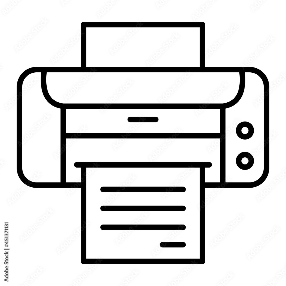 Printer Vector Outline Icon Isolated On White Background Printer Vector Outline Icon Isolated On White Background