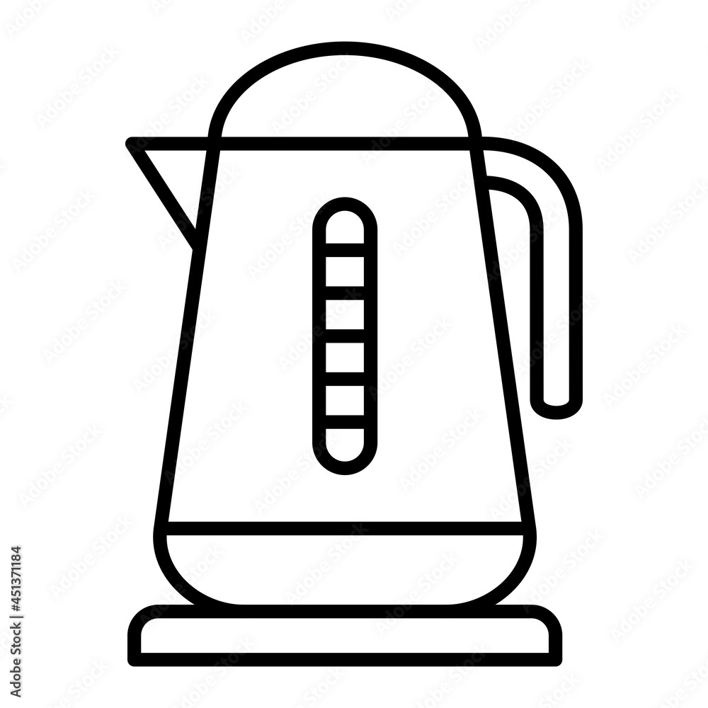 Water Boiler Vector Outline Icon Isolated On White Background Water Boiler Vector Outline Icon Isolated On White Background