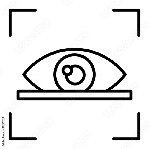 Eye Scanner Vector Outline Icon Isolated On White Background