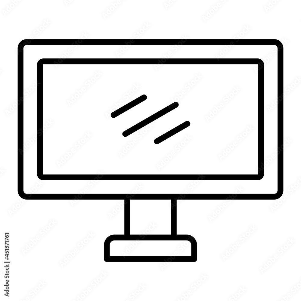 Lcd Vector Outline Icon Isolated On White Background Lcd Vector Outline Icon Isolated On White Background