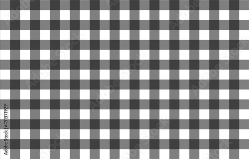 Black gingham fabric square checkered seamless pattern vintage background vector