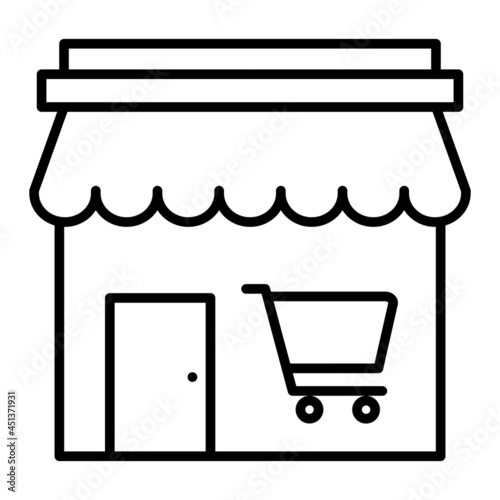 Store Vector Outline Icon Isolated On White Background