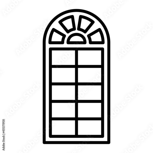 Window Vector Outline Icon Isolated On White Background