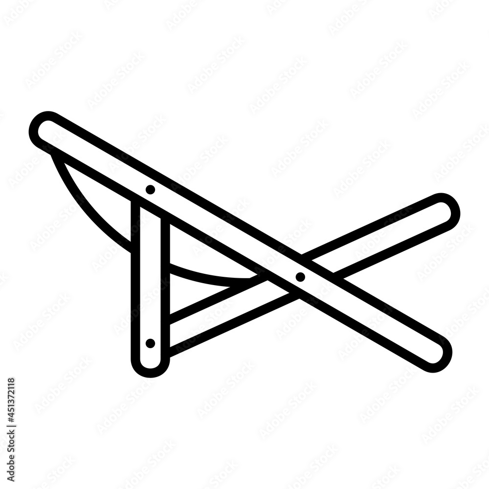 Beach Chair Vector Outline Icon Isolated On White Background Beach Chair Vector Outline Icon Isolated On White Background