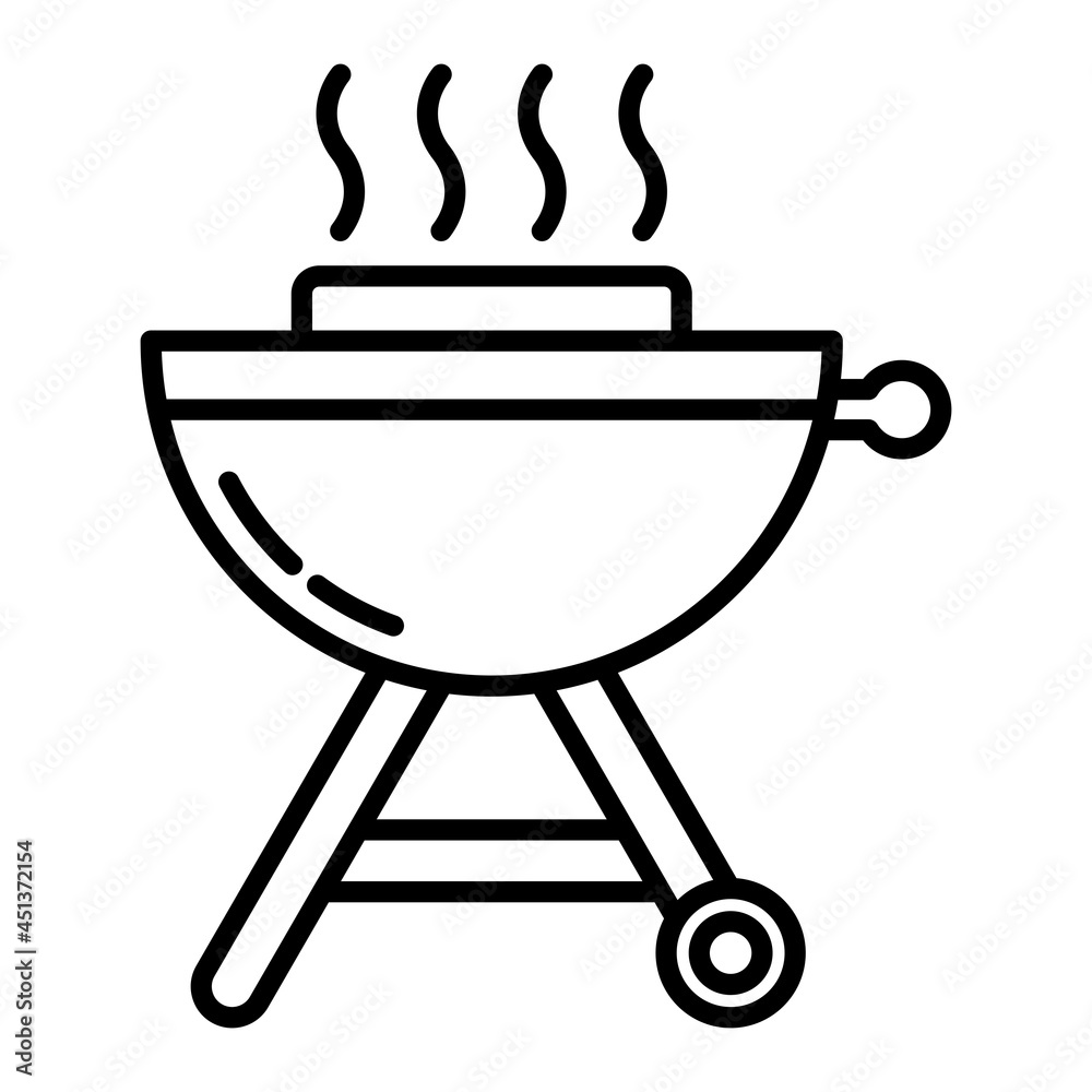Barbecue Vector Outline Icon Isolated On White Background Barbecue Vector Outline Icon Isolated On White Background