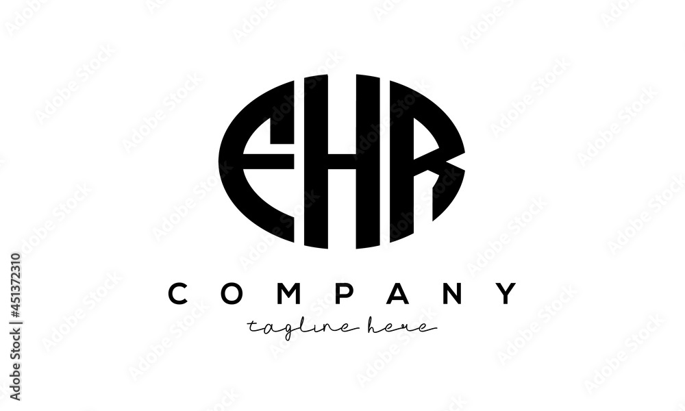 FHR three Letters creative circle logo design FHR three Letters creative circle logo design
