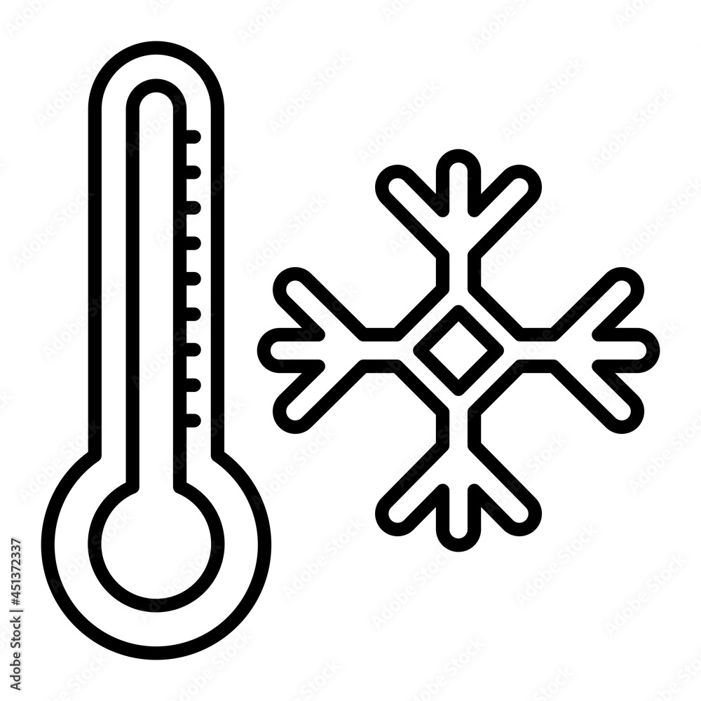 Cold Vector Outline Icon Isolated On White Background Cold Vector Outline Icon Isolated On White Background