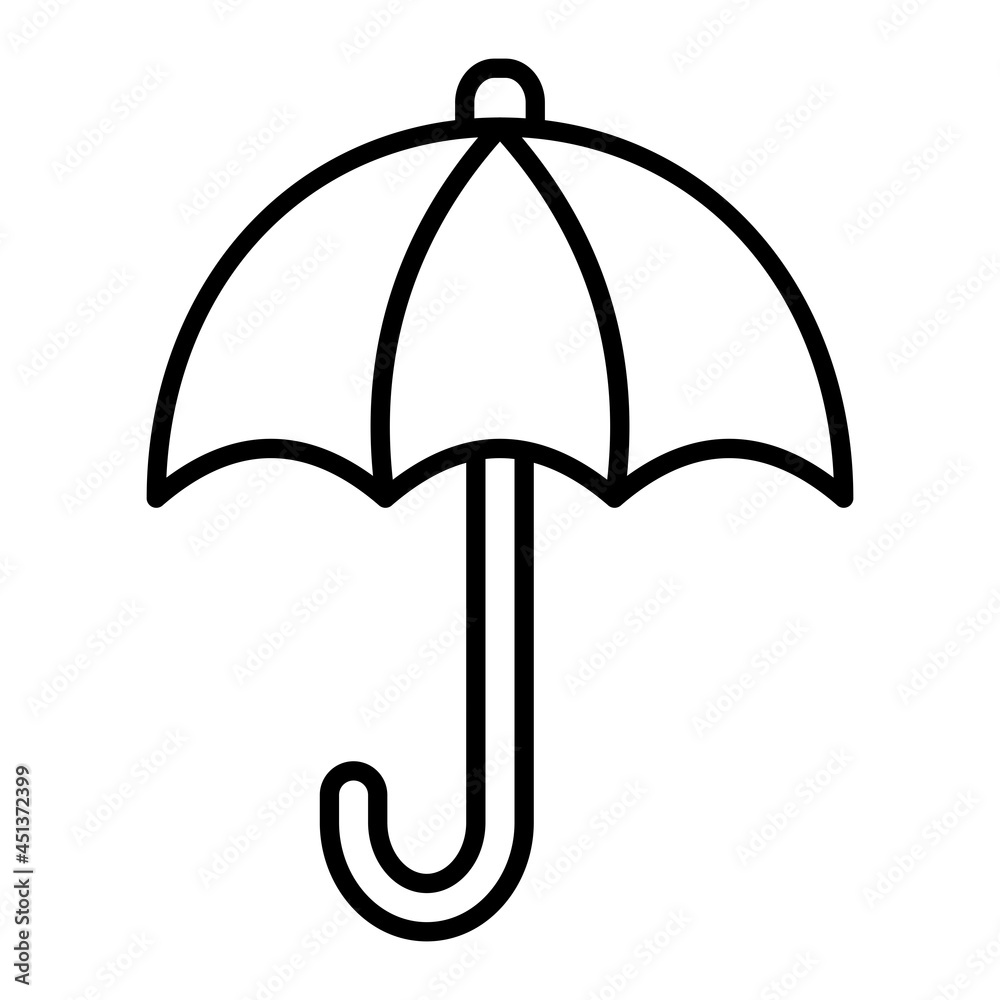 Umbrella Vector Outline Icon Isolated On White Background Umbrella Vector Outline Icon Isolated On White Background