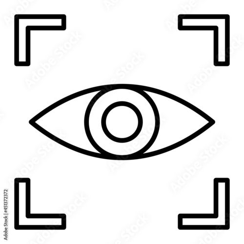 Retina Vector Outline Icon Isolated On White Background